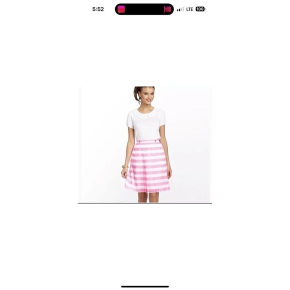 Lilly Pulitzer Virginia Striped Pleated Mini Skirt Size 4 - Picture 1 of 6